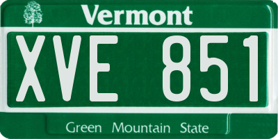 VT license plate XVE851