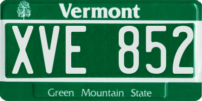 VT license plate XVE852