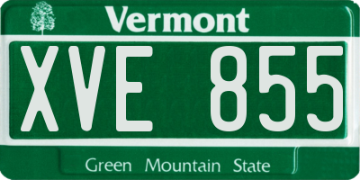 VT license plate XVE855