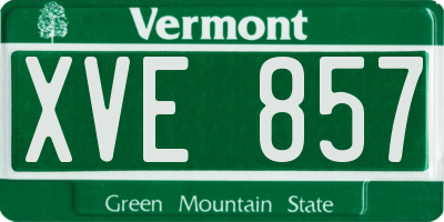 VT license plate XVE857