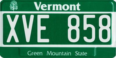 VT license plate XVE858