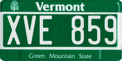VT license plate XVE859