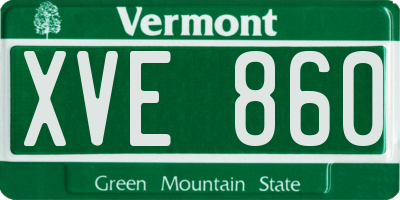 VT license plate XVE860