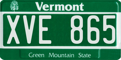 VT license plate XVE865
