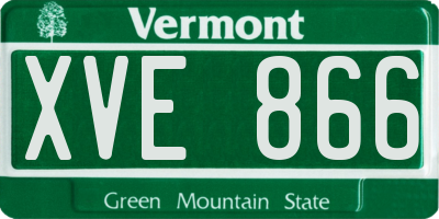 VT license plate XVE866