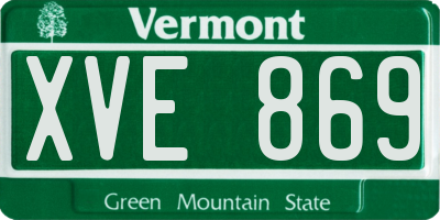 VT license plate XVE869