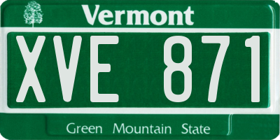 VT license plate XVE871