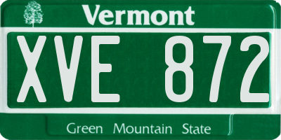 VT license plate XVE872