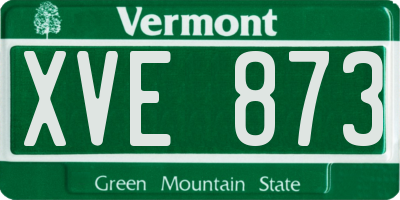 VT license plate XVE873