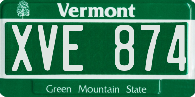 VT license plate XVE874