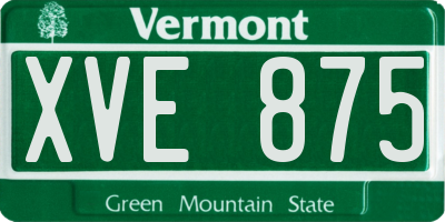 VT license plate XVE875