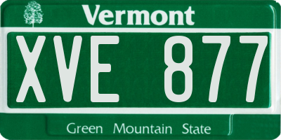 VT license plate XVE877