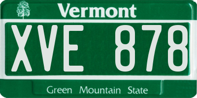 VT license plate XVE878