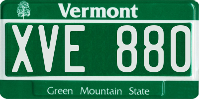 VT license plate XVE880