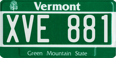 VT license plate XVE881