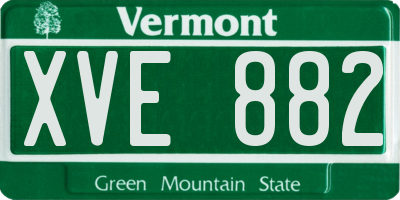 VT license plate XVE882
