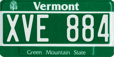 VT license plate XVE884