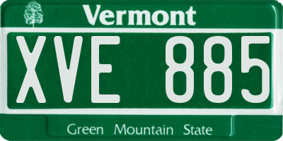 VT license plate XVE885