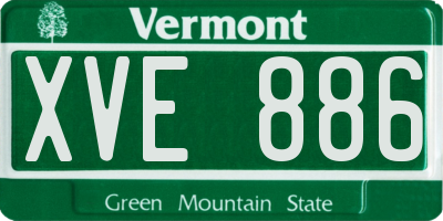 VT license plate XVE886