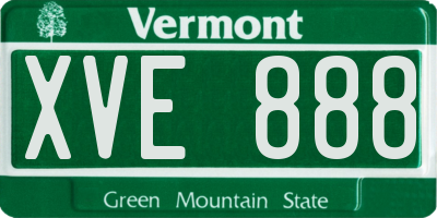VT license plate XVE888