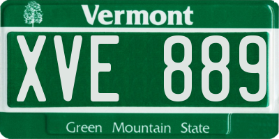 VT license plate XVE889