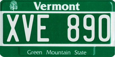 VT license plate XVE890