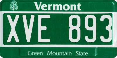 VT license plate XVE893