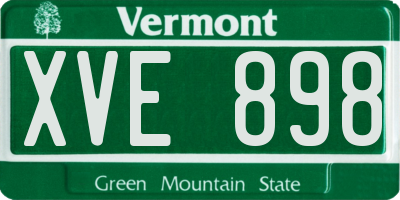 VT license plate XVE898