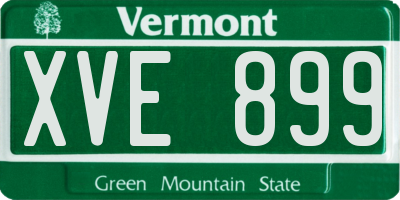 VT license plate XVE899
