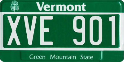 VT license plate XVE901