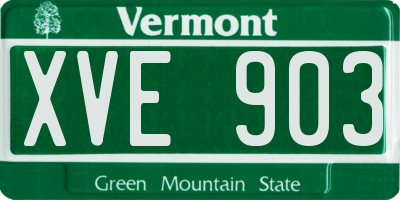 VT license plate XVE903