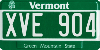 VT license plate XVE904