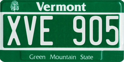 VT license plate XVE905