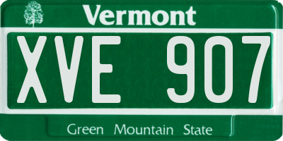 VT license plate XVE907