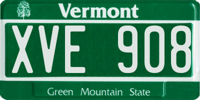 VT license plate XVE908