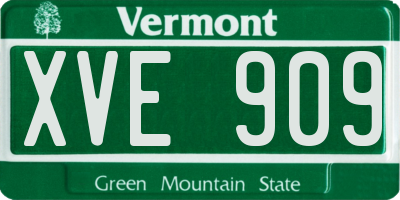 VT license plate XVE909