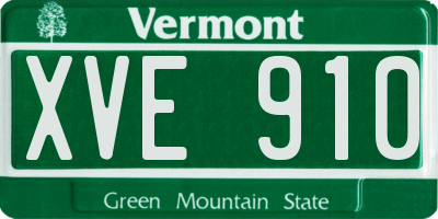 VT license plate XVE910