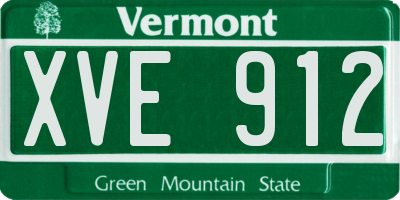 VT license plate XVE912