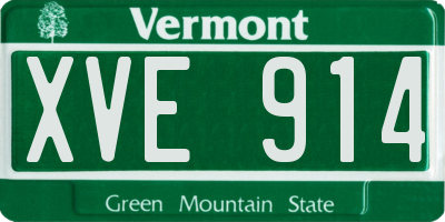 VT license plate XVE914