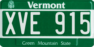 VT license plate XVE915