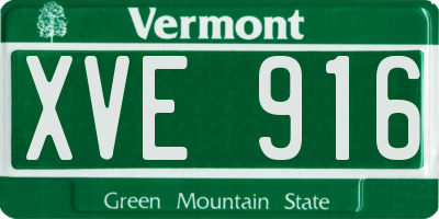 VT license plate XVE916