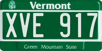 VT license plate XVE917