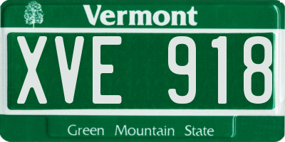 VT license plate XVE918