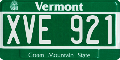 VT license plate XVE921