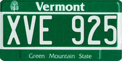 VT license plate XVE925