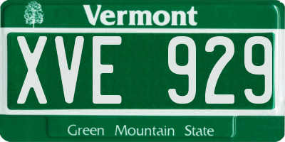 VT license plate XVE929