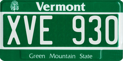 VT license plate XVE930