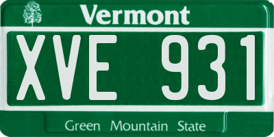 VT license plate XVE931