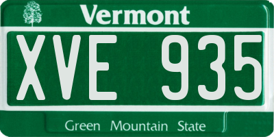 VT license plate XVE935