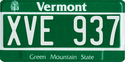 VT license plate XVE937